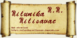 Milunika Milisavac vizit kartica